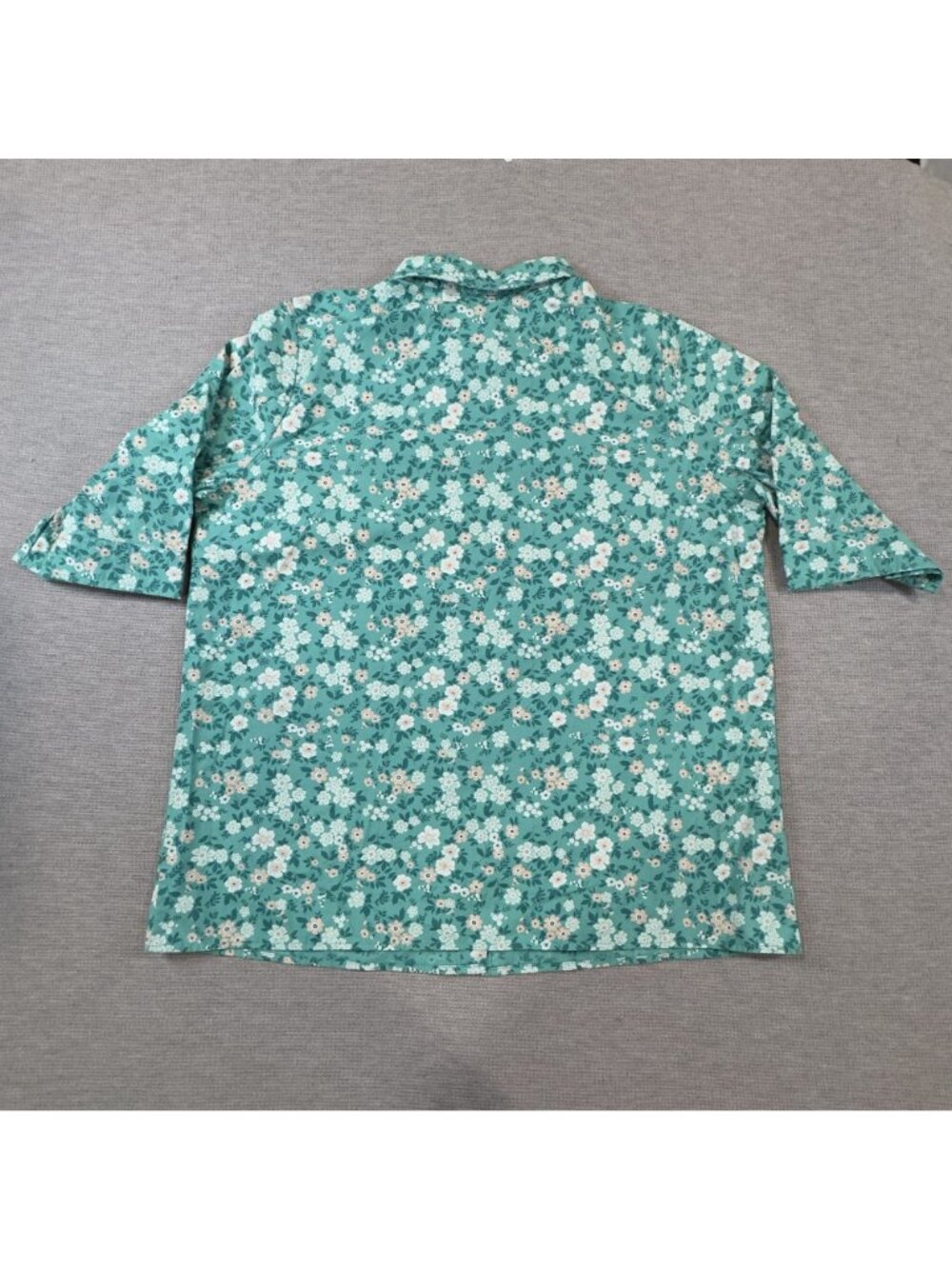 American Sweetheart Floral Button-Up Shirt Womens Size XL 3/4 Sleeves Green - Picture 4 of 13
